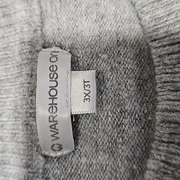 Warehouse One 3x gray striped long sleeve sweater - Picture 6 of 7